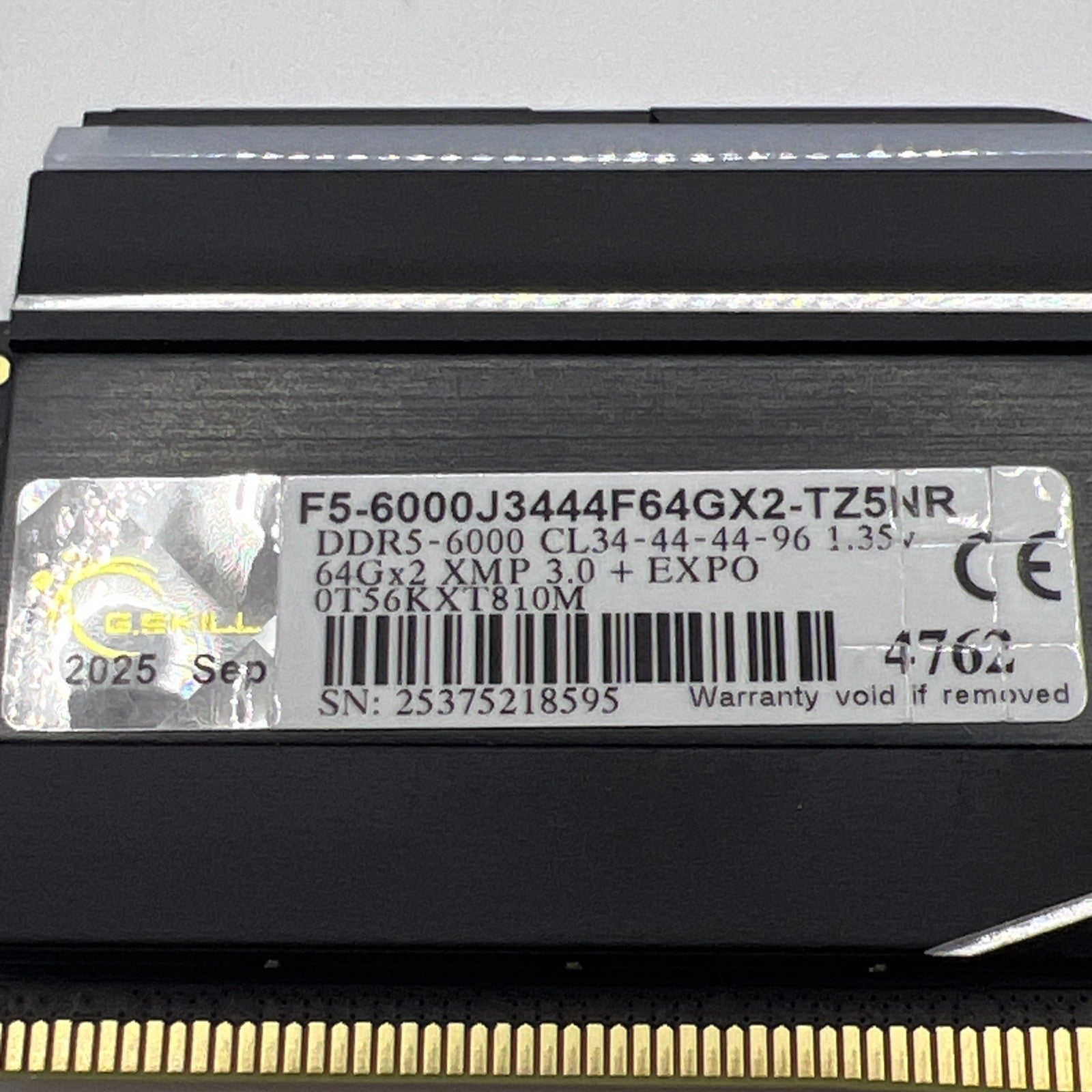 G.SKILL Trident Z5 Neo RGB 64GB 1x64GB DDR5 6000 CL34 288-Pin DIMM (PARTS)
